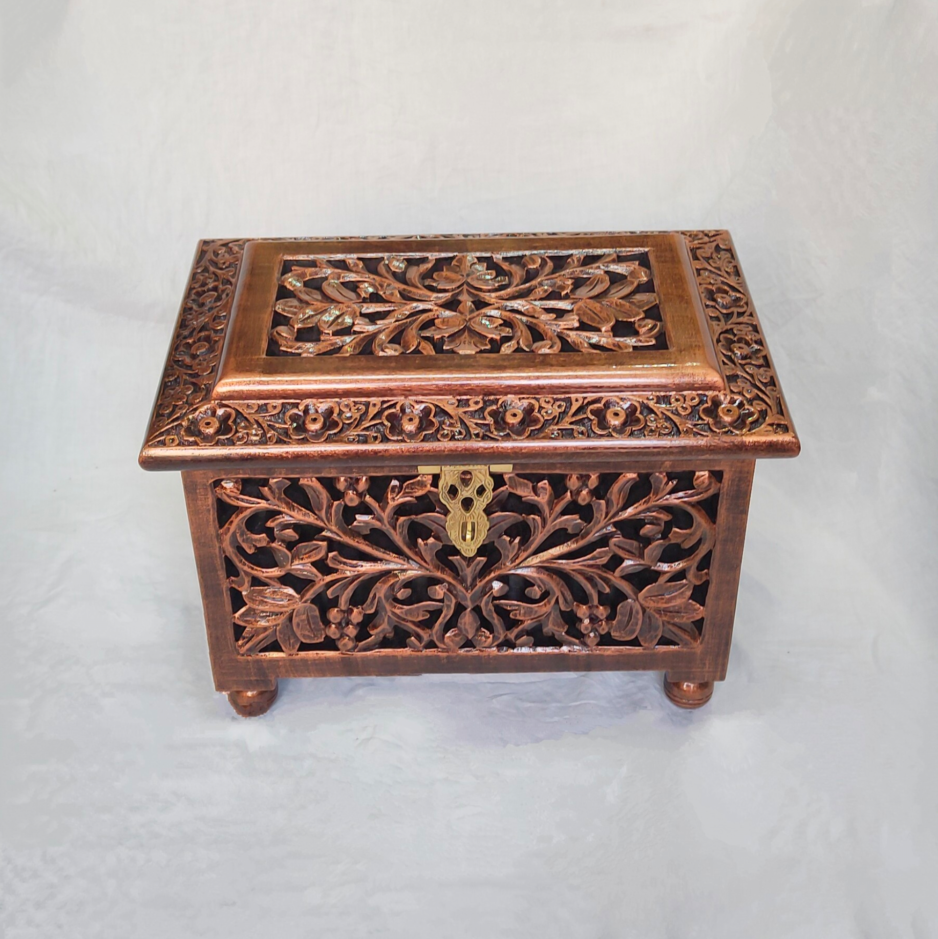 wooden Decorative Jewellery Box (Large Copper)